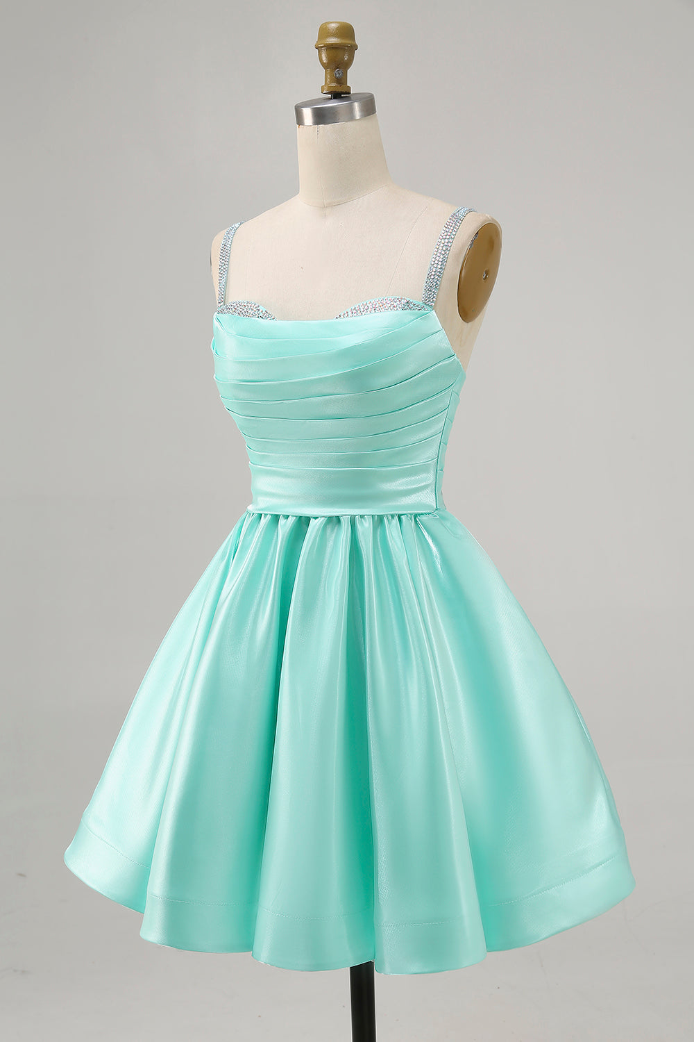 Fuchsia Satin A Line Short Cocktail Dress with Beading