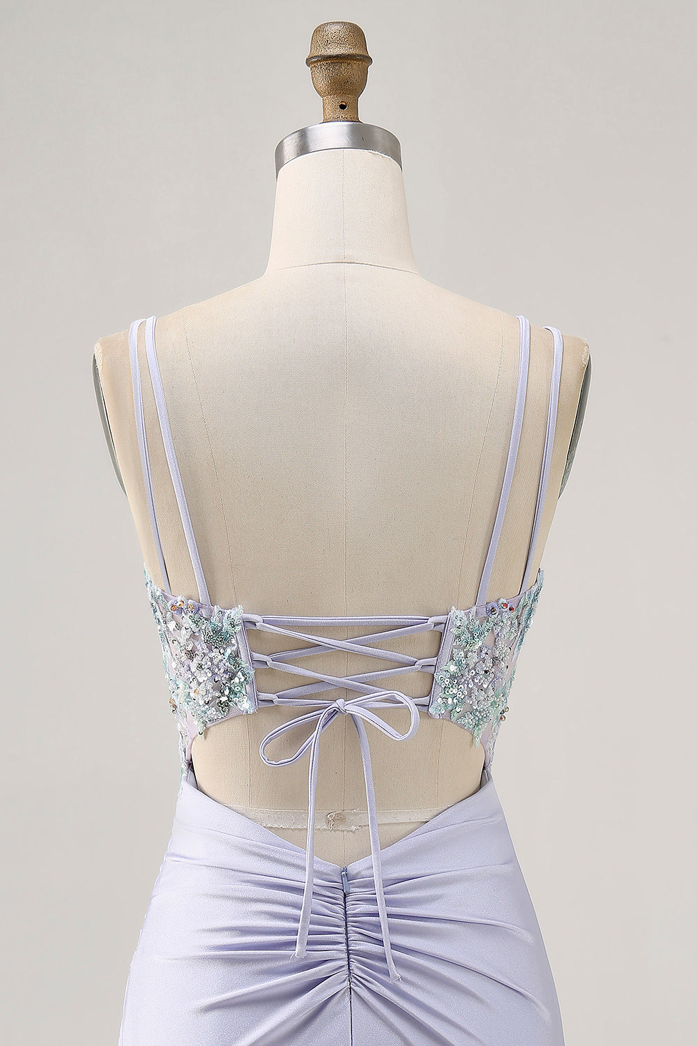 Corset Lavender Bodycon Sequin Cocktail Dress