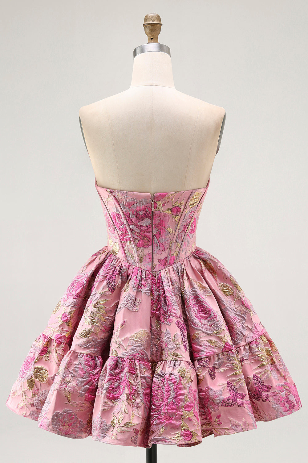 Off The Shoulder Printed A-Line Corset Cocktail Dress
