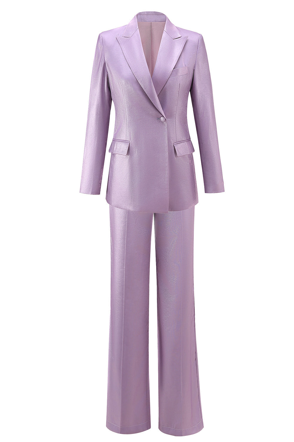 Purple Peak Lapel One Button 2-piece Women Suits