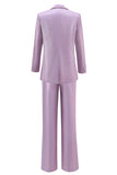 Purple Peak Lapel One Button 2-piece Women Suits