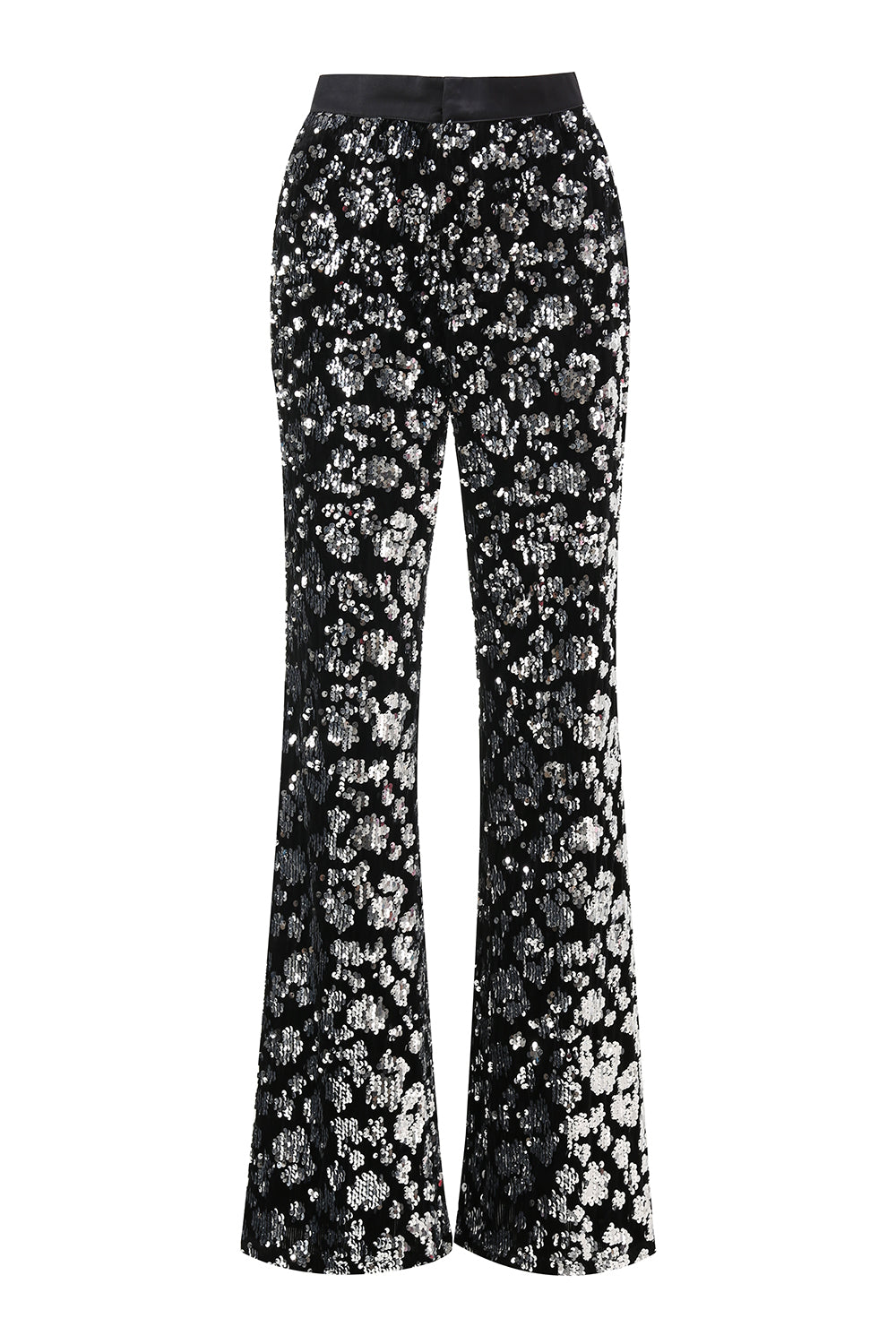 Sparkly Black Slim Fit 2 Piece Women's Prom Suit with Sash