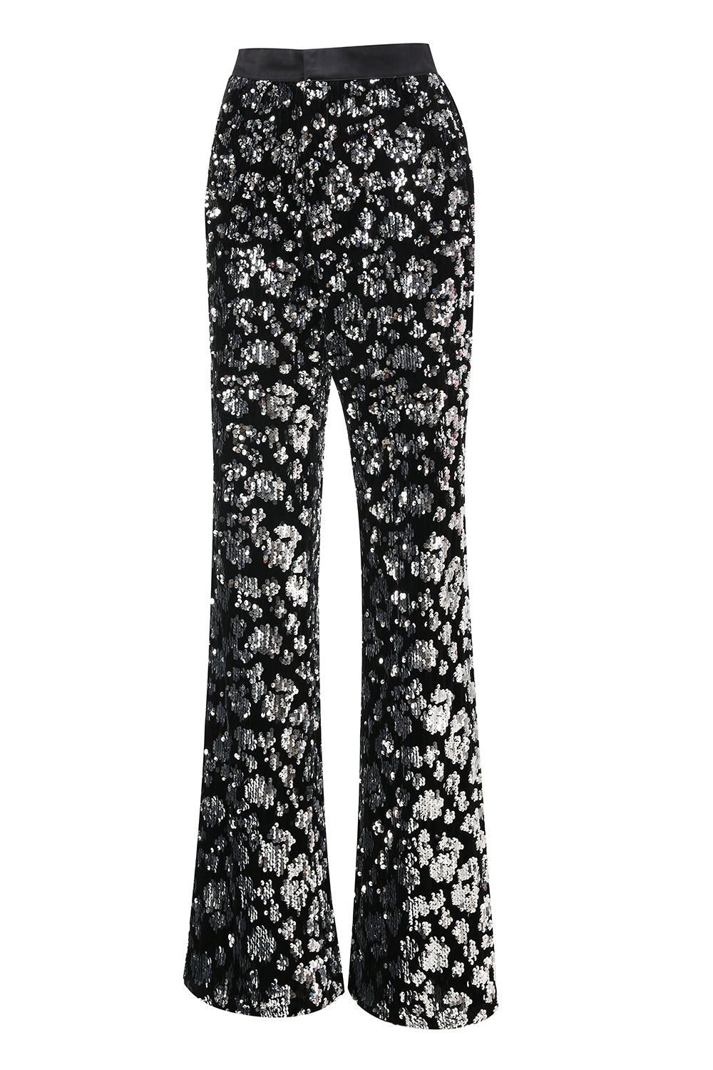 Sparkly Black Slim Fit 2 Piece Women's Prom Suit with Sash