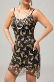 Black Golden Sequin Vintage Bodycon 1920s Dress
