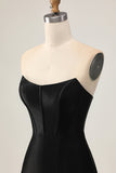 Black Corset Bodycon Cut Out Beaded Cocktail Dress