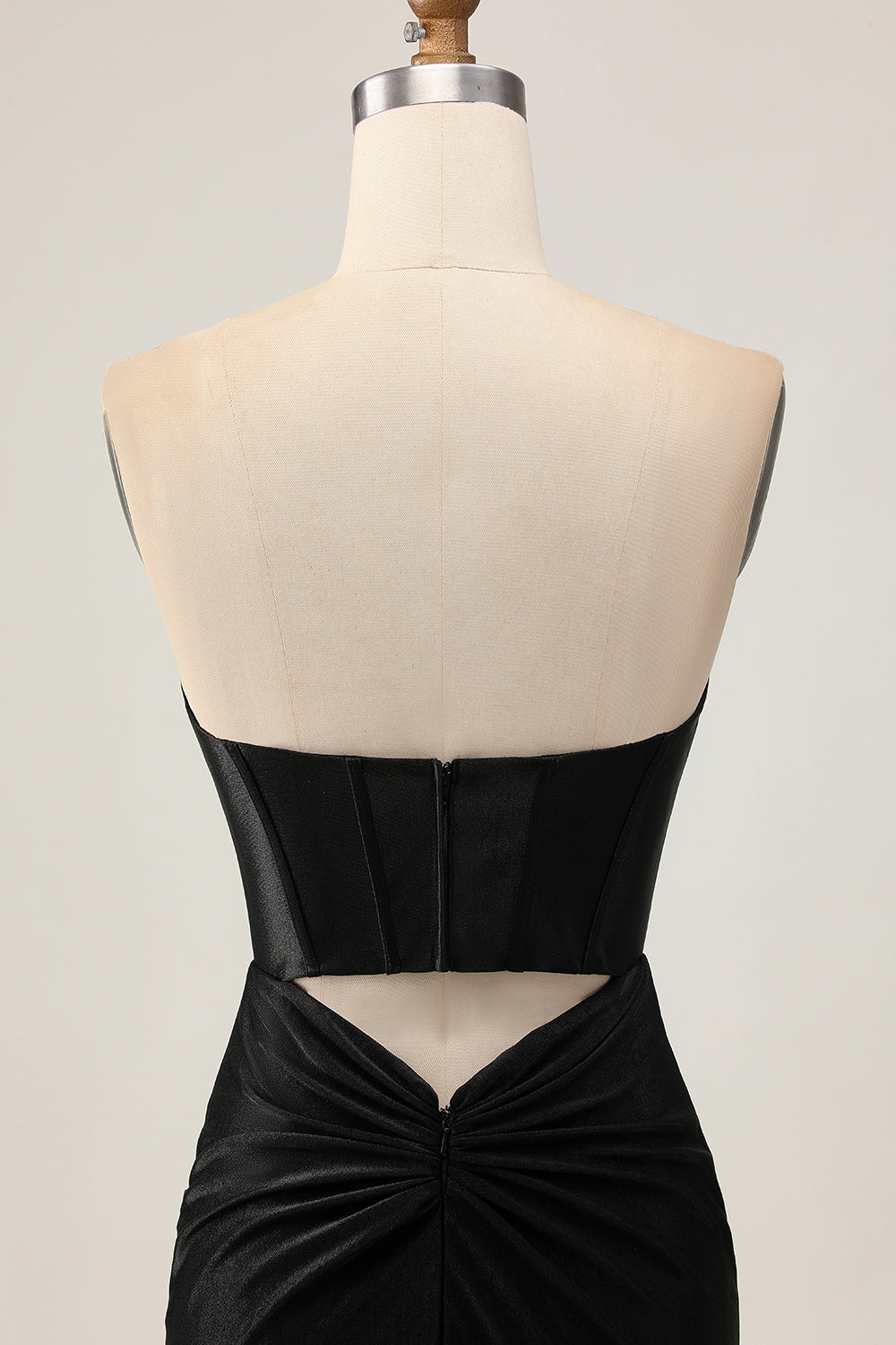 Black Corset Bodycon Cut Out Beaded Cocktail Dress