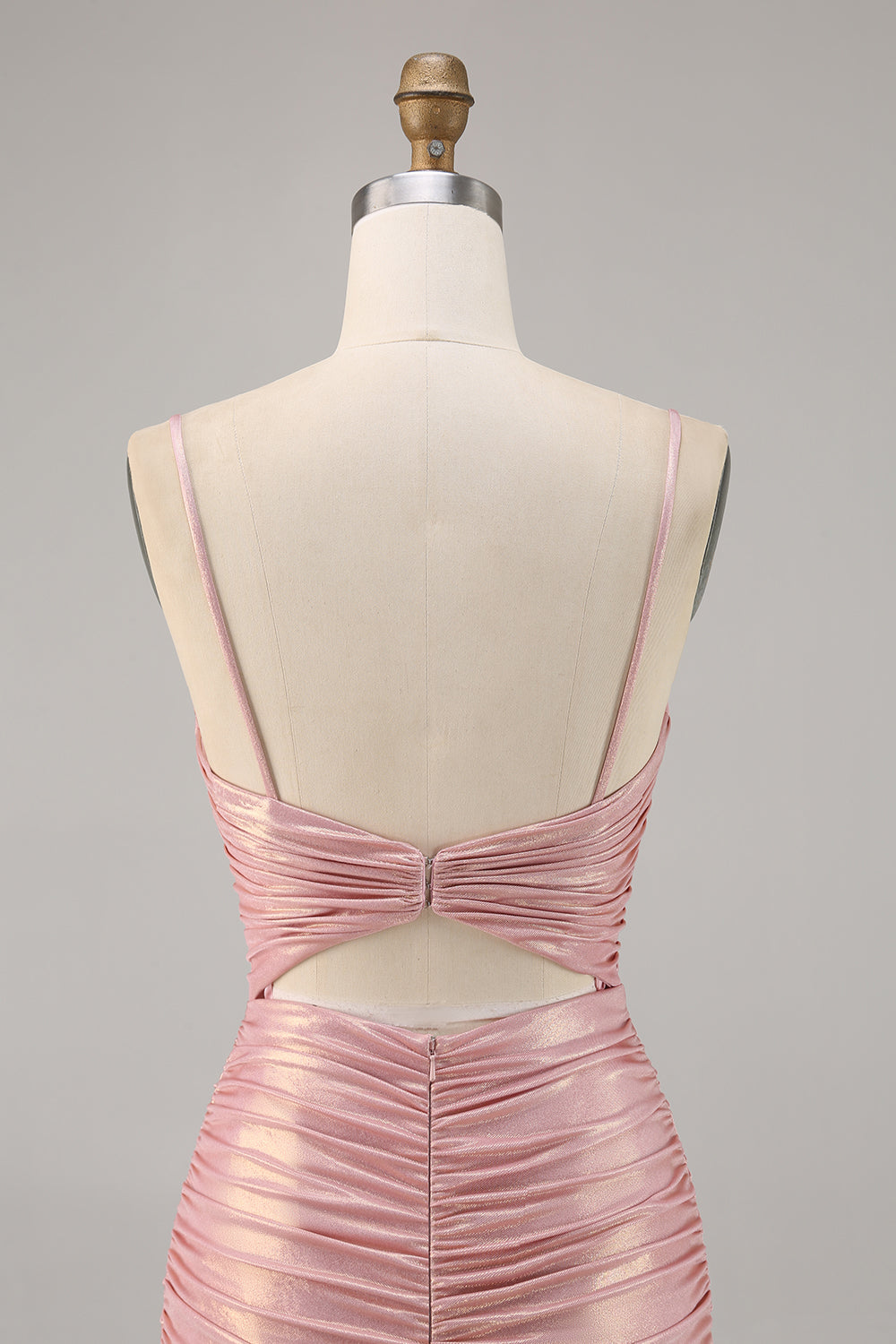 Blush Cut Out Ruched Tight Cocktail Dress