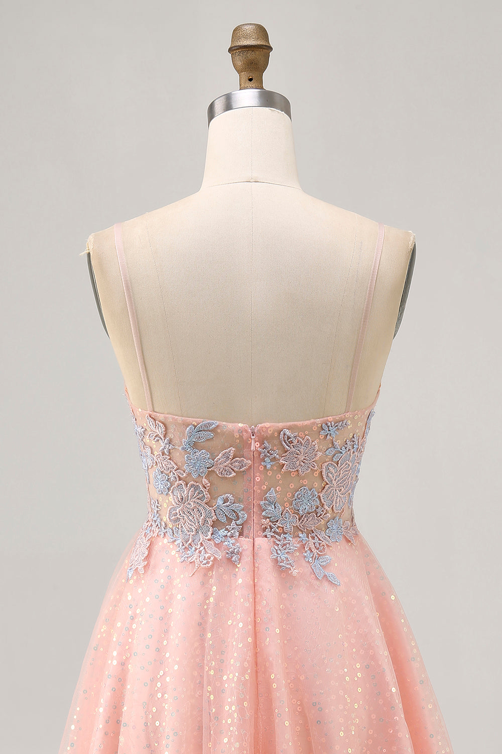 Blush A Line Sequins Appliqued Short Cocktail Dress