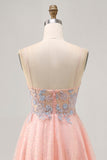 Blush A Line Sequins Appliqued Short Cocktail Dress
