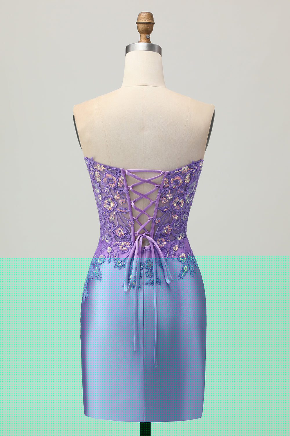 Light Blue Bodycon Strapless Corset Ruched Sequins Cocktail Dress