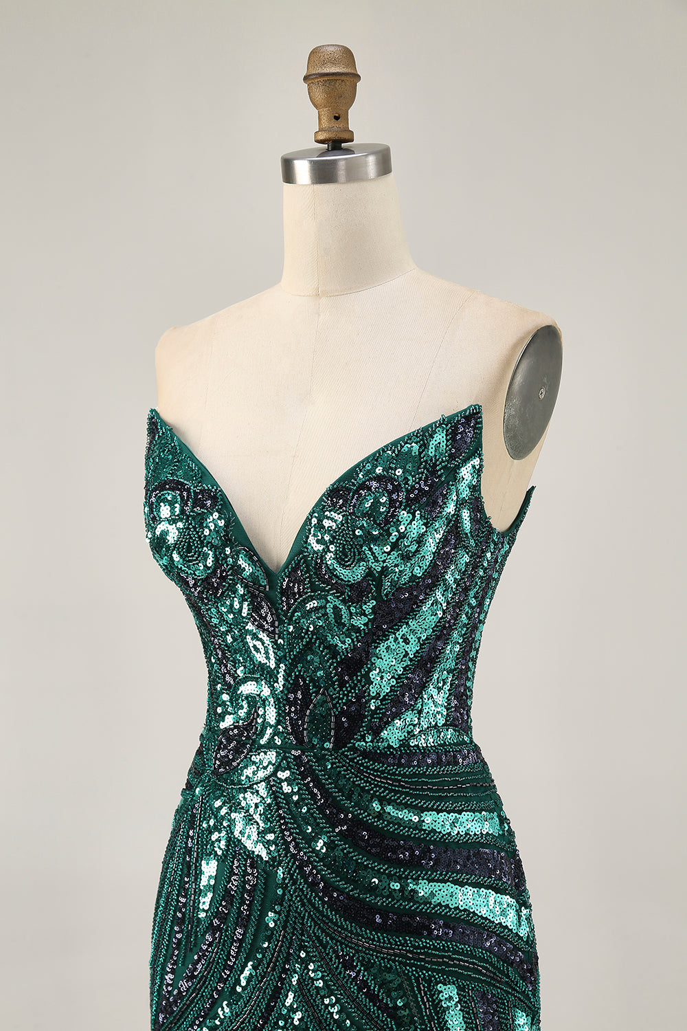 Sparkly Sequins Purple Strapless Tight Short Party Dress