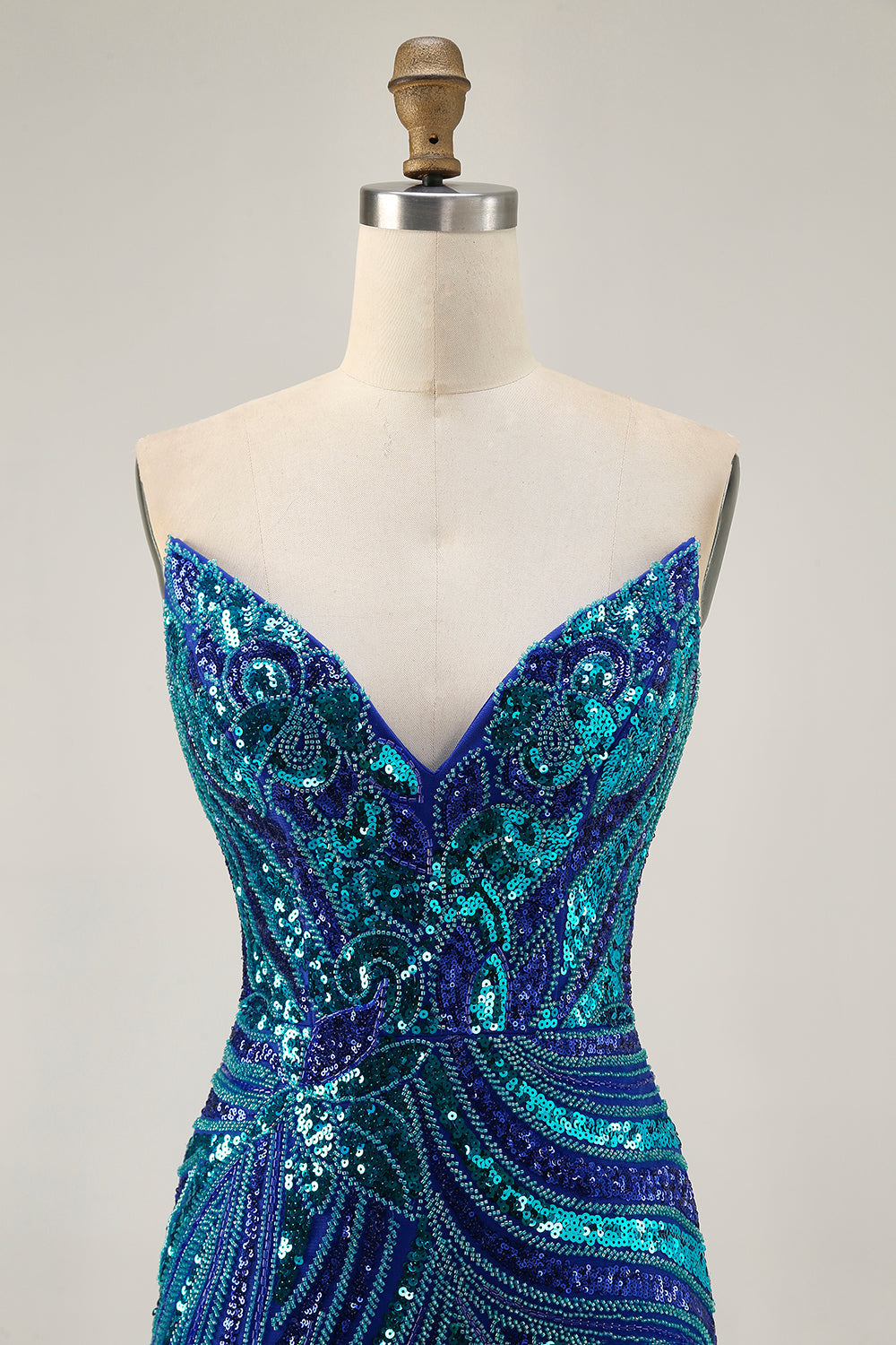 Sparkly Sequins Purple Strapless Tight Short Party Dress