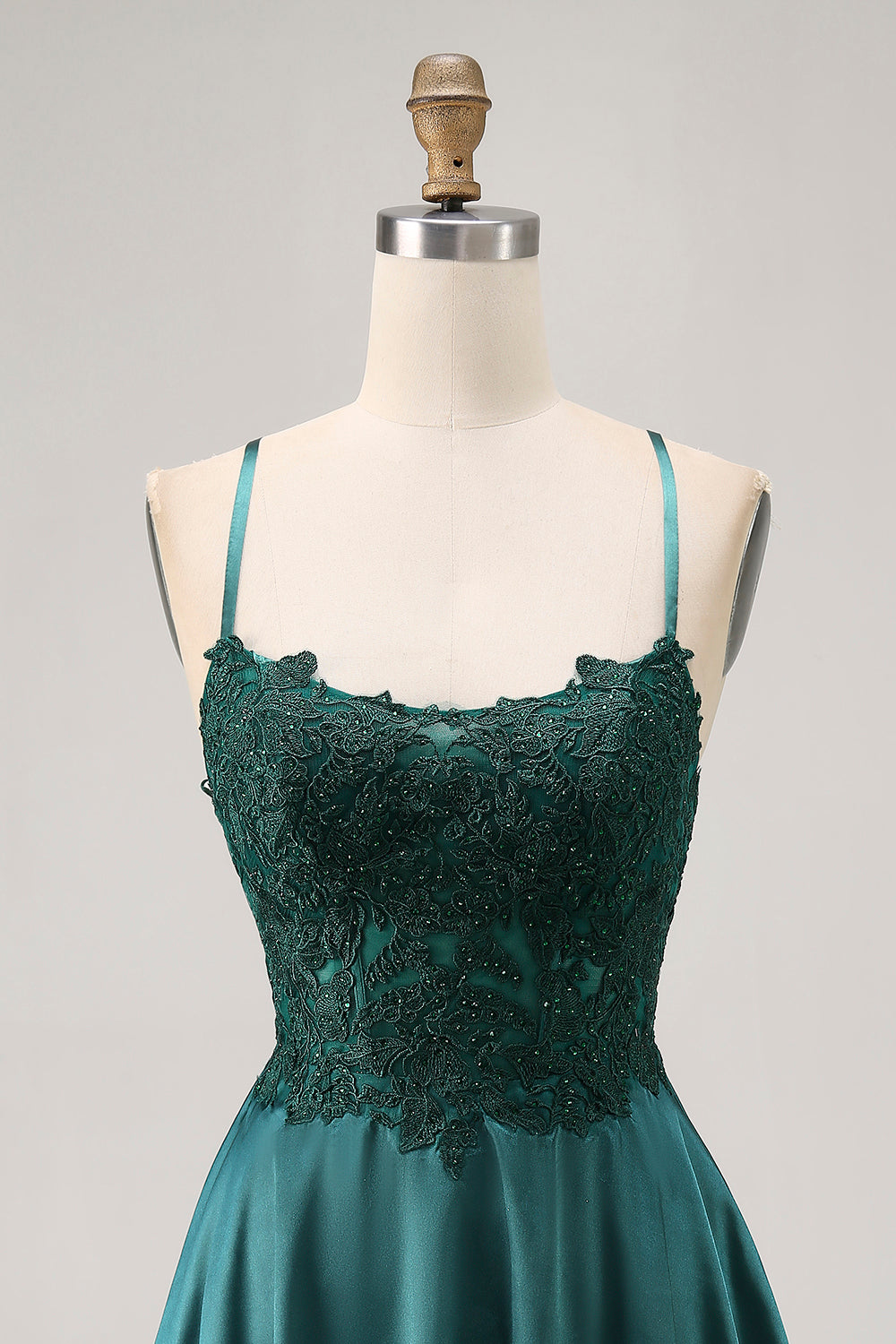 Dark Green A Line Appliqued Short Party Dress with Beading