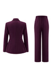 Fuchsia Peak Lapel 2-piece Women Suits with Buttons