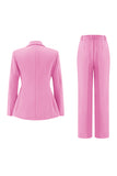 Fuchsia Peak Lapel 2-piece Women Suits with Buttons