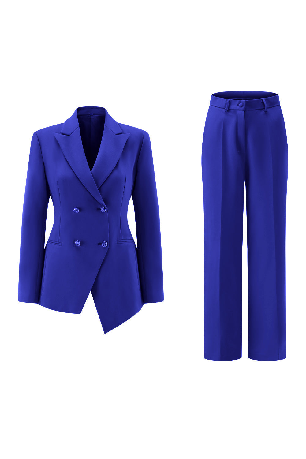 Fuchsia Peak Lapel 2-piece Women Suits with Buttons