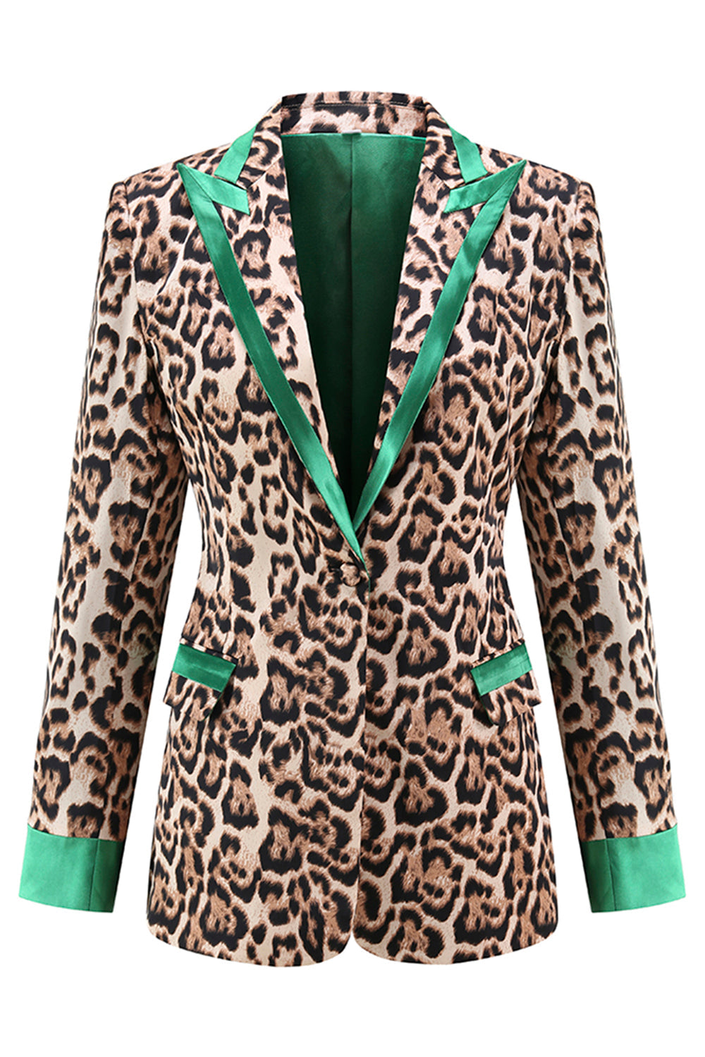 Coffee Leopard Peaked lapel 2 Pieces Prom Suits