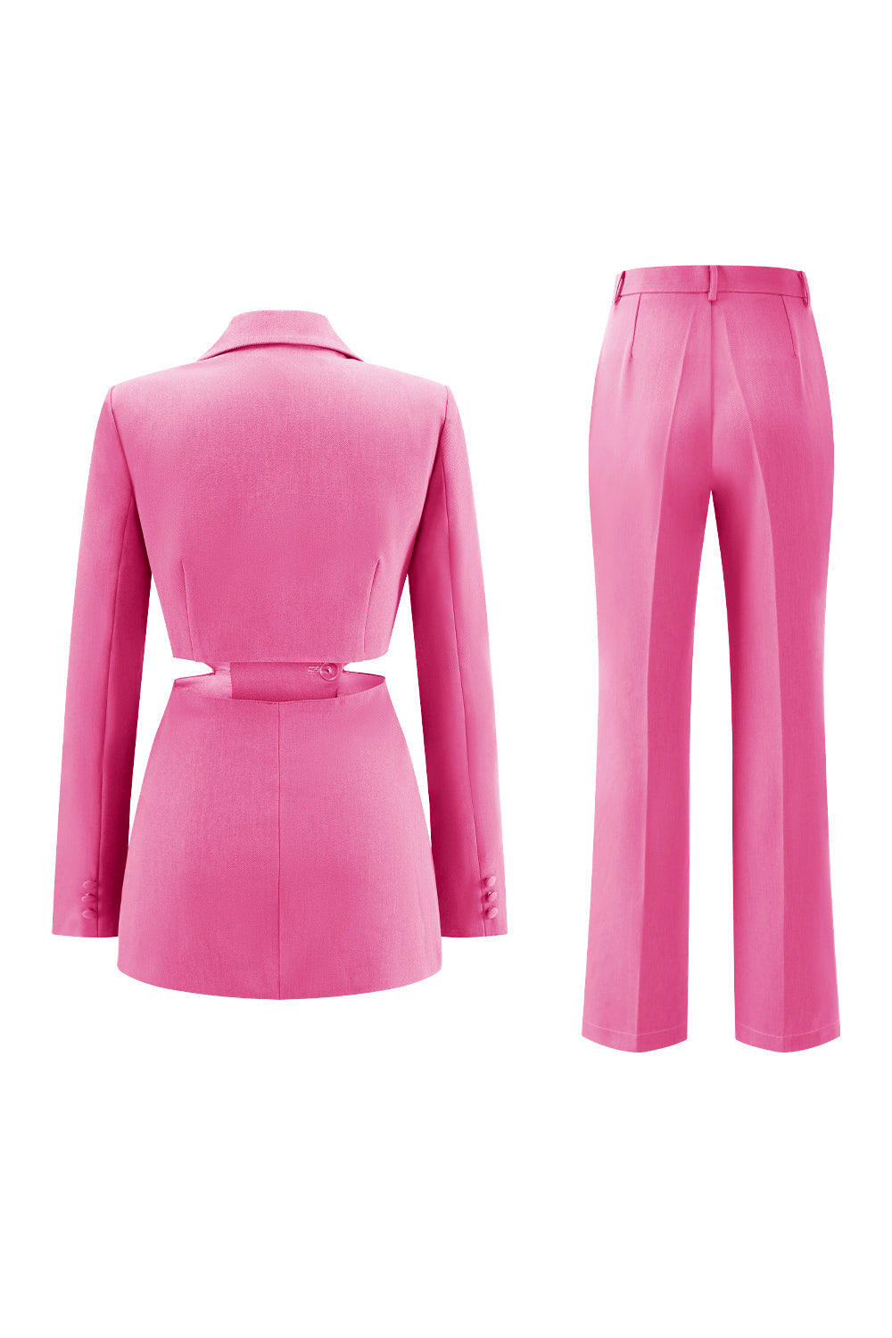 Grey Blue Notched Lapel 2 Pieces Cut Out Prom Suits