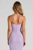 Lilac Strapless Mermaid Long Bridesmaid Dress