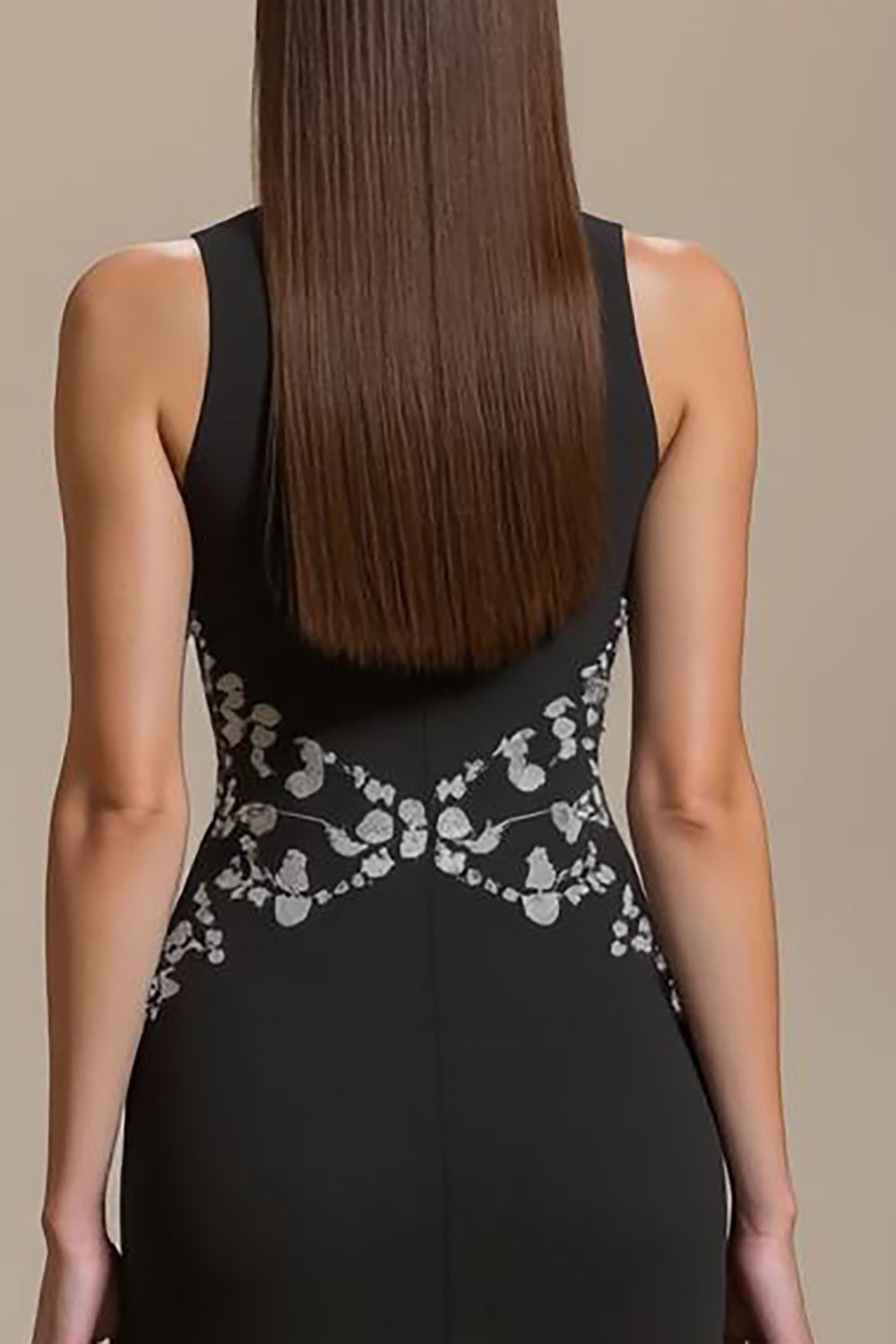 Crepe Bateau Neck Black A Line Formal Dress