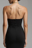 Black Mermaid Sweetheart Sweep Train Maxi Formal Dress with Ruffles