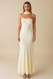 Daffodil Mermaid Strapless Ruffled Formal Dress
