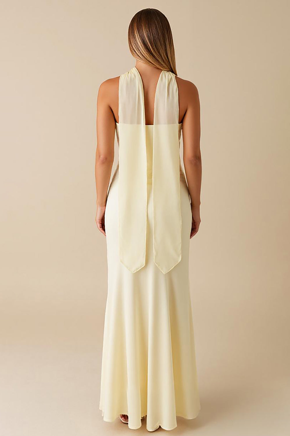 Daffodil Mermaid Strapless Ruffled Formal Dress