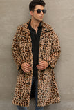 White and Black Straps Long Faux Fur Men's Winter Coat