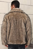 Grey Faux Fur Short Winter Men's Coat