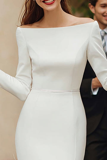 Ivory Bodycon Midi Engagement Dress with Fringe