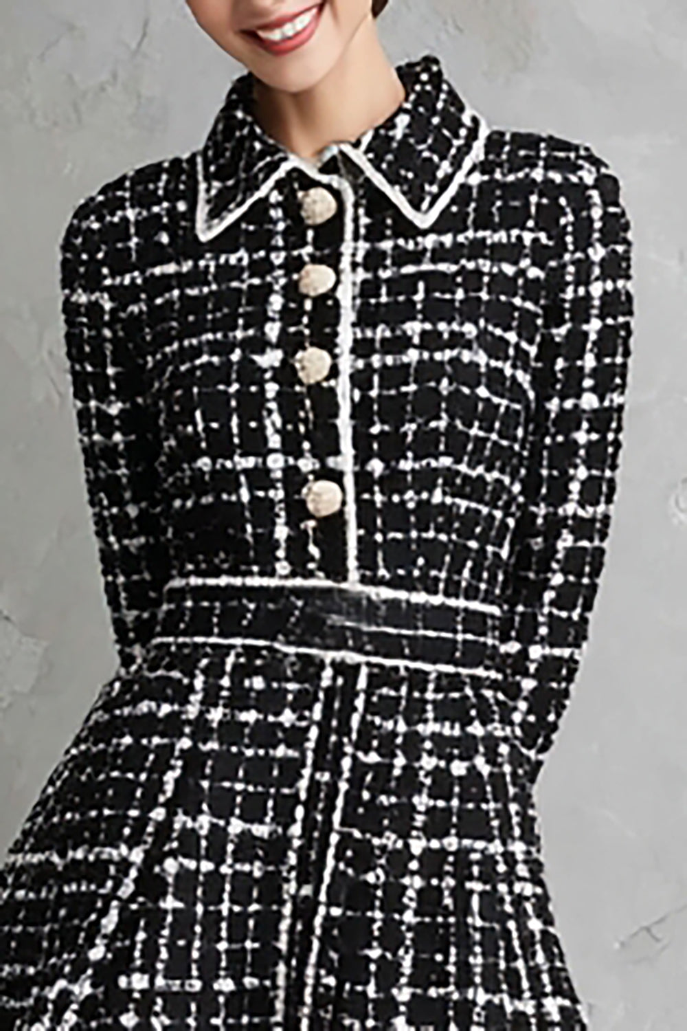 Black A Line Long Sleeve Striped Work Dress