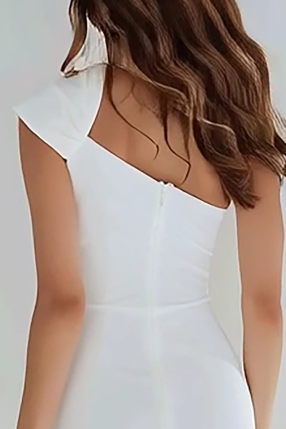 Simple One Shoulder Bodycon Little White Dress