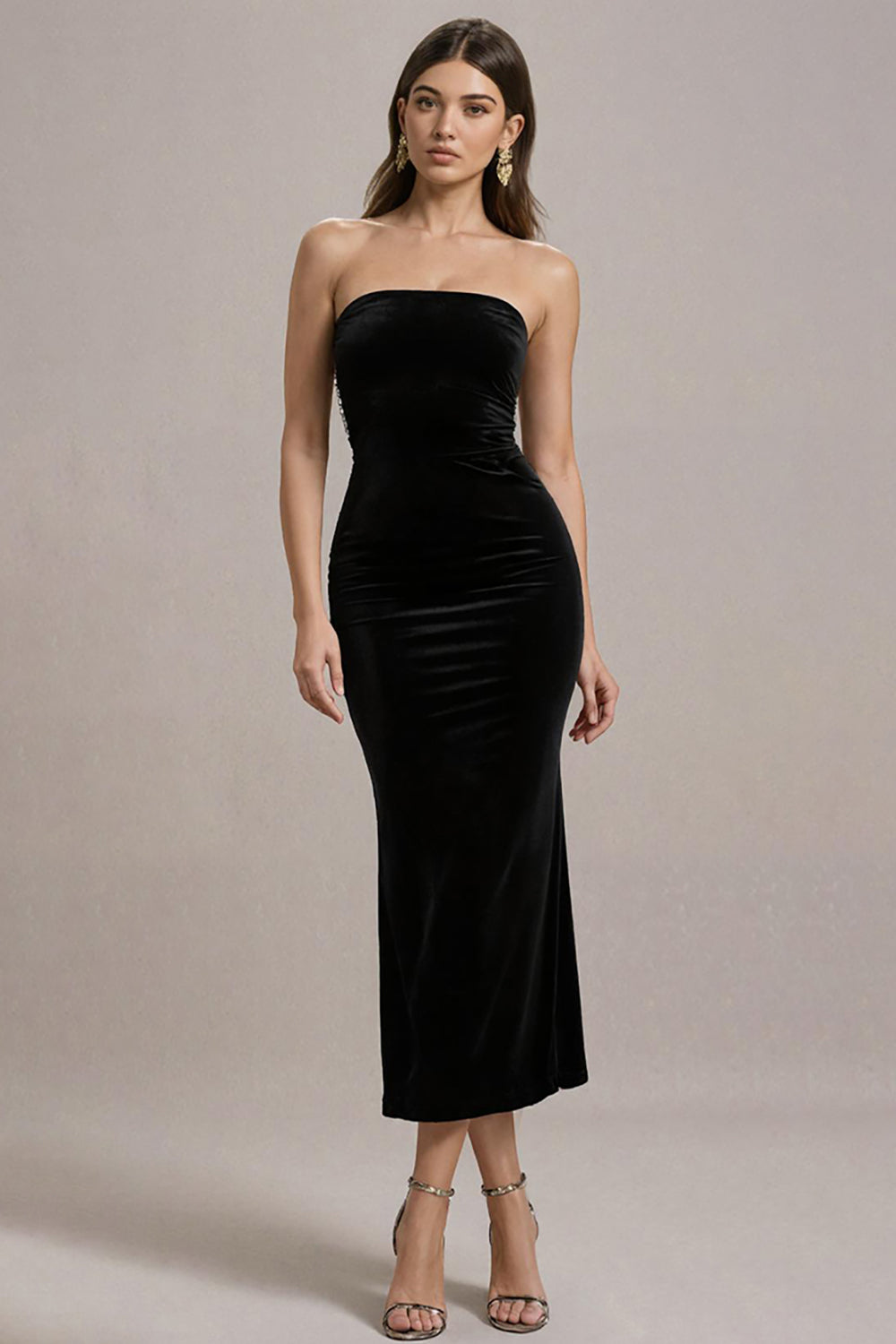 Strapless Bodycon Black Tie Dress
