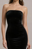 Strapless Bodycon Black Tie Dress