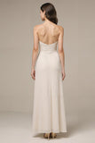 Strapless Ivory Sheath Evening Dress