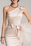 Ivory Mermaid One Shoulder Pageant Dress
