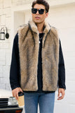 Light Grey Faux Fur Winter Men's Vest