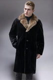Black Thick Faux Fur Long Men's Winter Coat