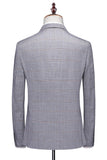 Grey 3 Piece Notched Lapel Single Breasted Men Suits