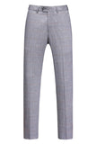 Grey 3 Piece Notched Lapel Single Breasted Men Suits