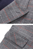 Men's Grey Plaid Peak Lapel 3 Pieces Prom Suits