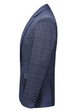 Men's Dark Blue Plaid Notched Lapel 3 Pieces Prom Suits