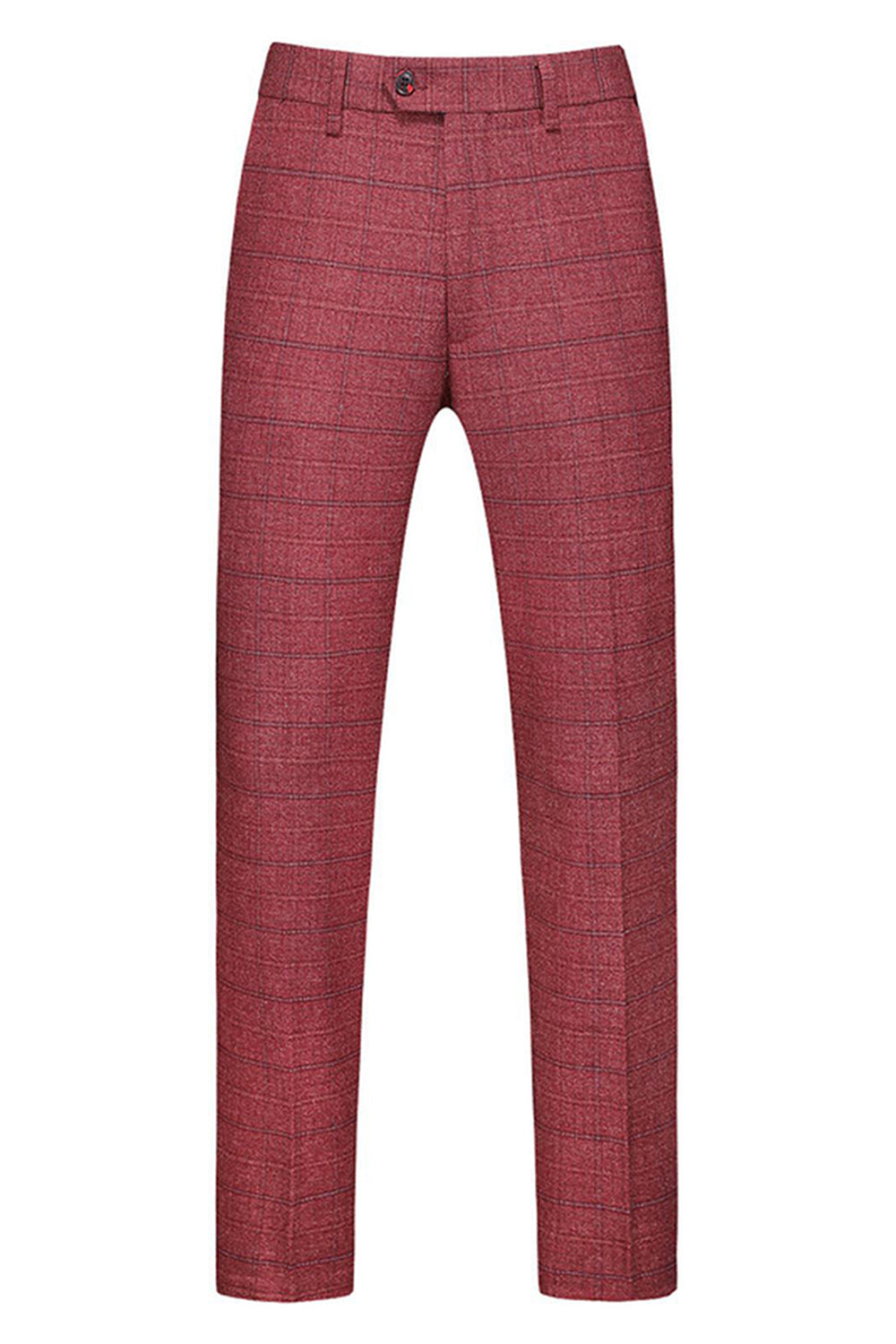 Men's Dark Blue Plaid Notched Lapel 3 Pieces Prom Suits