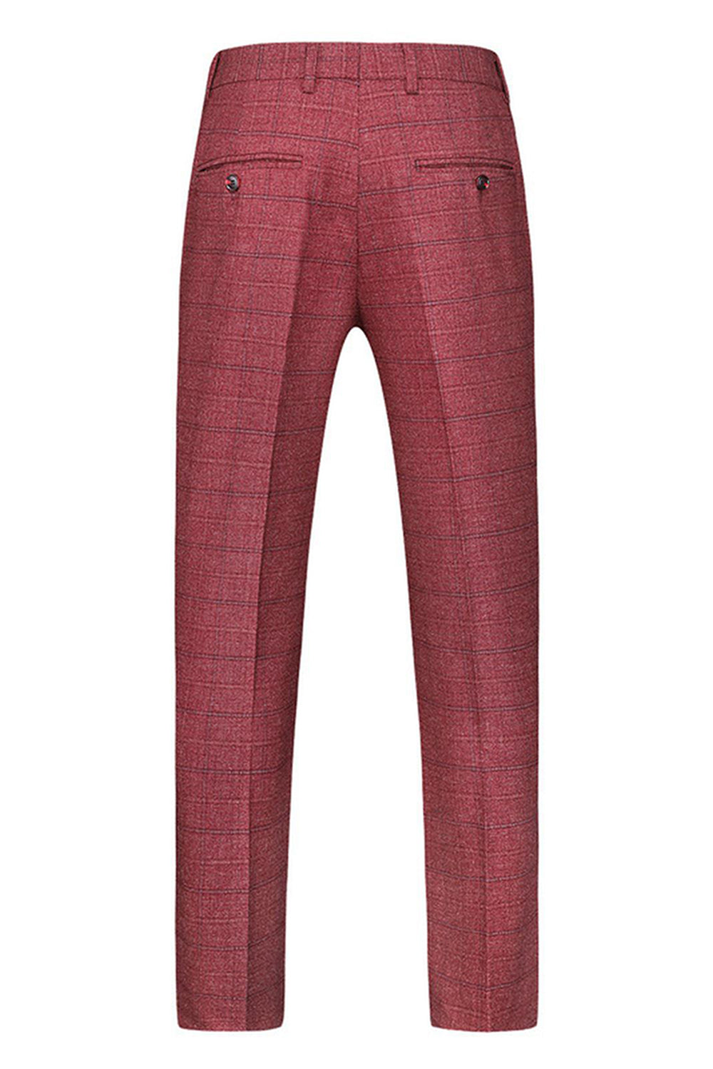 Men's Dark Blue Plaid Notched Lapel 3 Pieces Prom Suits