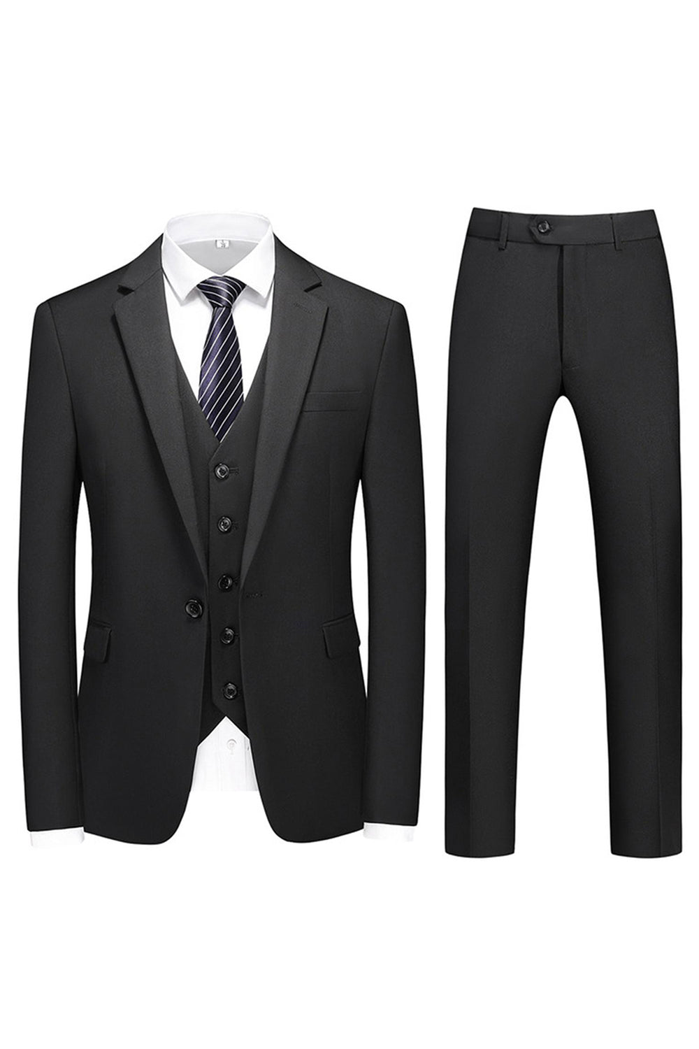 Men's Violet Single Breasted Notched Lapel 3 Pieces Prom Suits