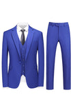 Men's Violet Single Breasted Notched Lapel 3 Pieces Prom Suits