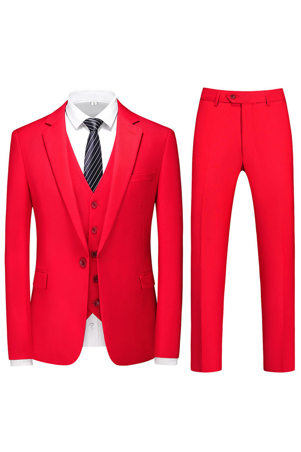 Men's Violet Single Breasted Notched Lapel 3 Pieces Prom Suits