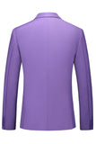 Men's Violet Single Breasted Notched Lapel 3 Pieces Prom Suits