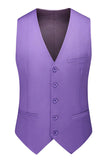 Men's Violet Single Breasted Notched Lapel 3 Pieces Prom Suits
