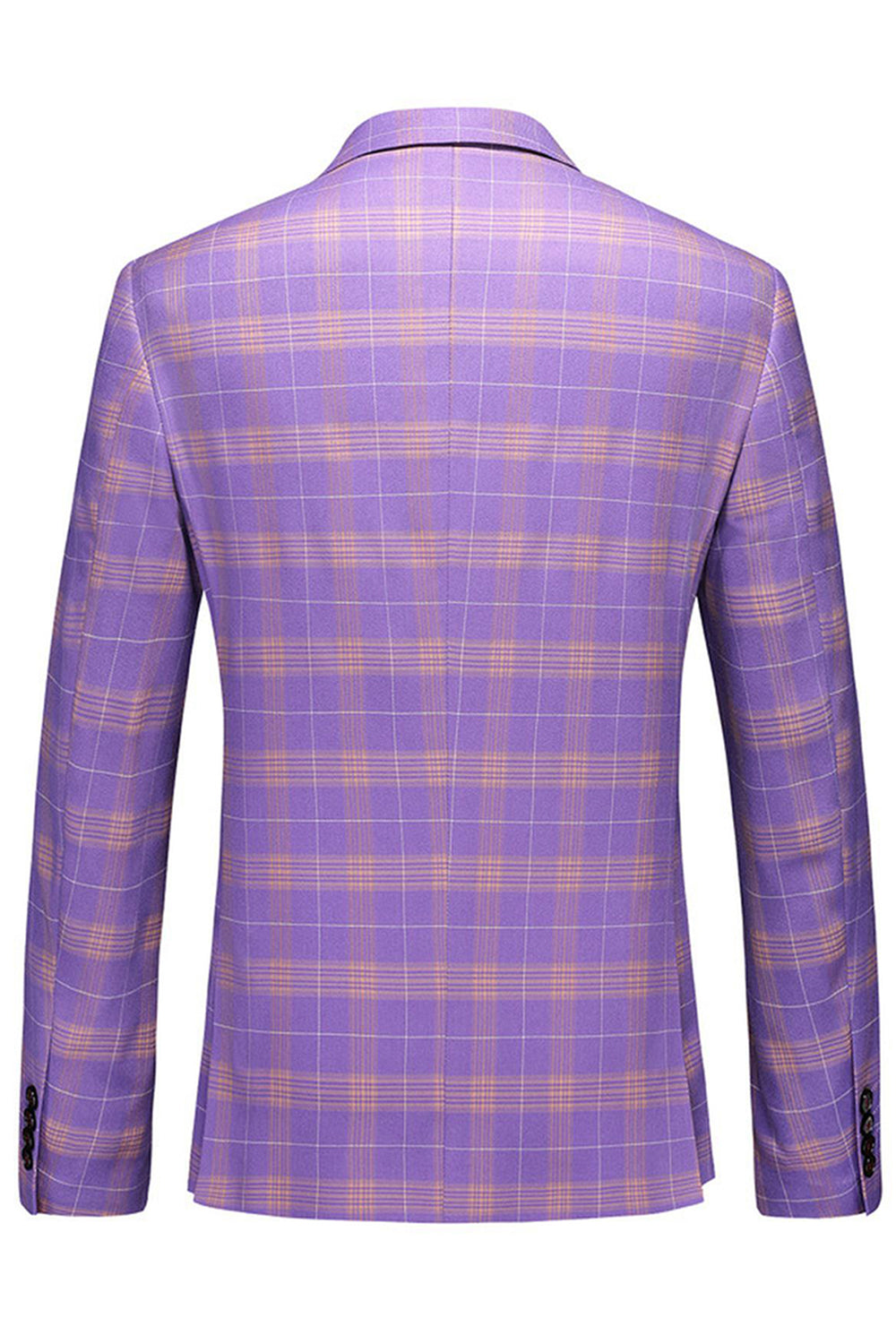 Men's Violet Striped Notched Lapel 3 Pieces Prom Suits